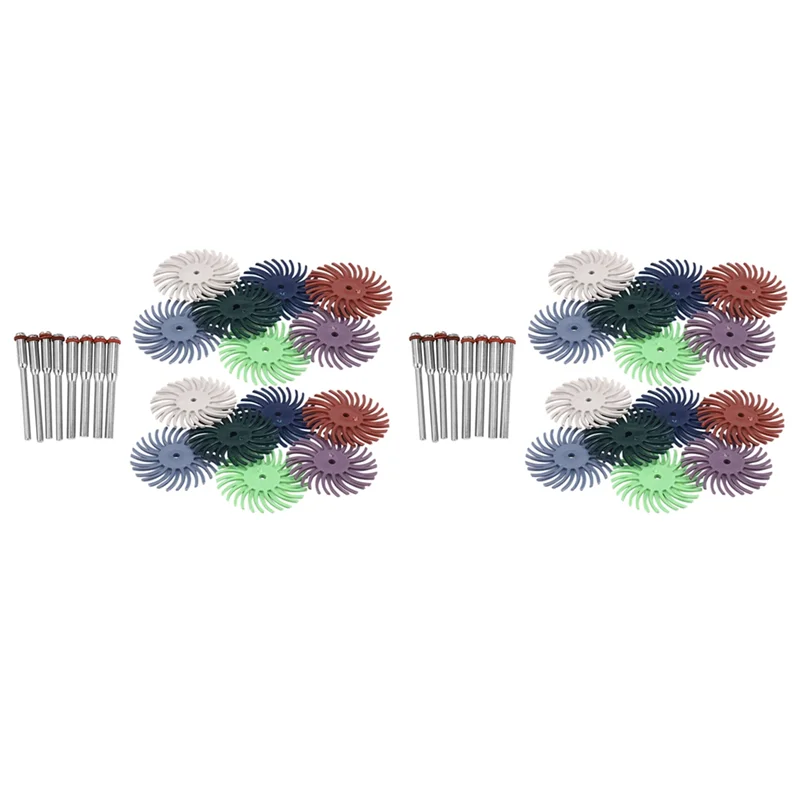 

WCS-128Pcs 1 Inch Radial Bristle Disc Kit Abrasive Brush 3 And 2.35Mm Shank Detail Polishing Wheel For Rotary Tool