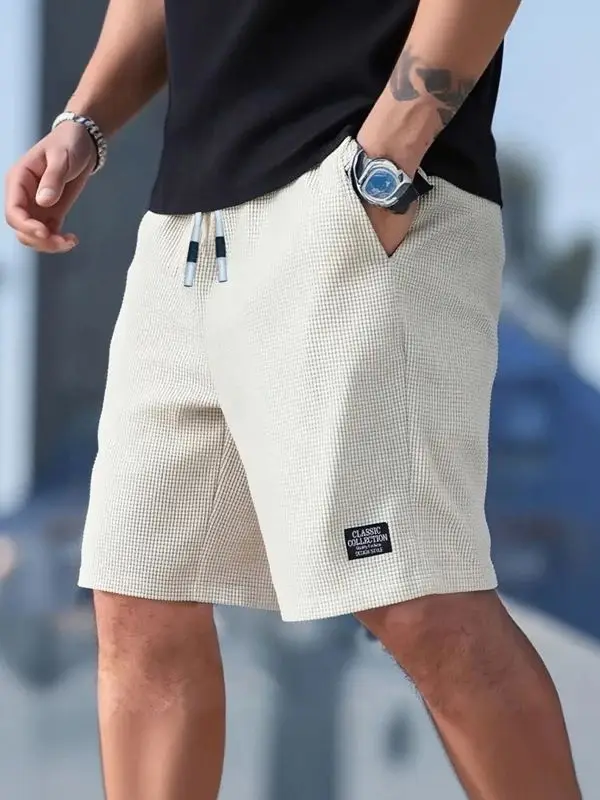 Herenshorts, casual herenbroeken, strandshorts voor heren, sportshorts voor heren, nieuwe modieuze textuurstof, ademende broeken, geschikt voor dagelijkse vrijetijdskleding en sport