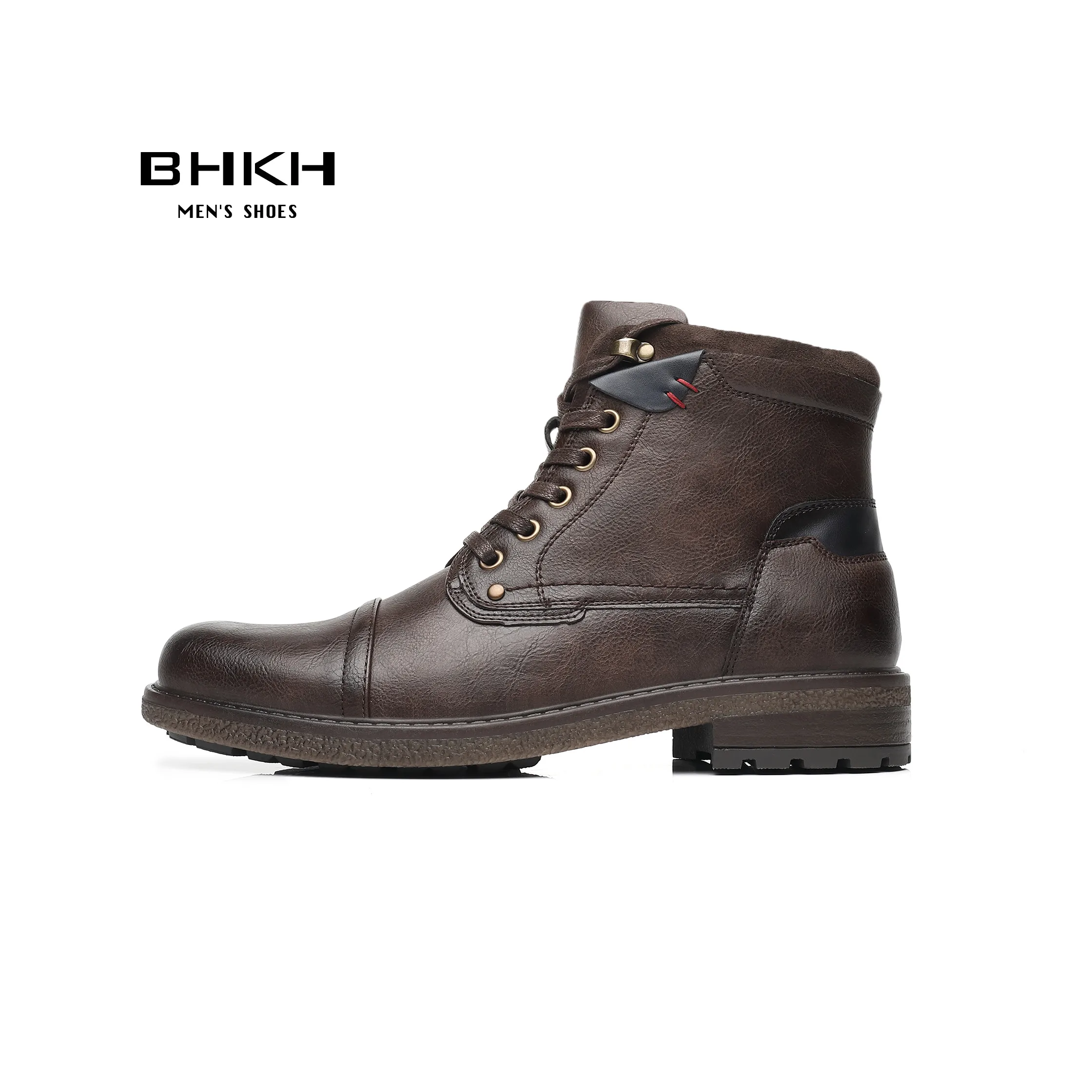 BHKH 2024 Winter Men Boots Lightweight Lace-up Ankle Boots Comfy Office Work Casual Formal Footwear Brand Man Shoes