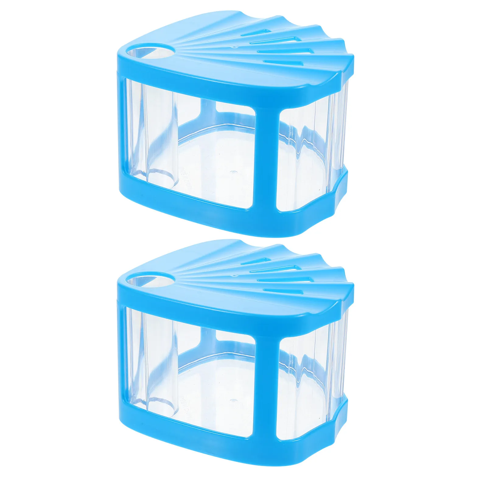 2Pcs LED Illuminated Modular Fish Tank Transparent Mini Aquarium for Betta Goldfish Turtles Home Office Desktop Decor Ecological