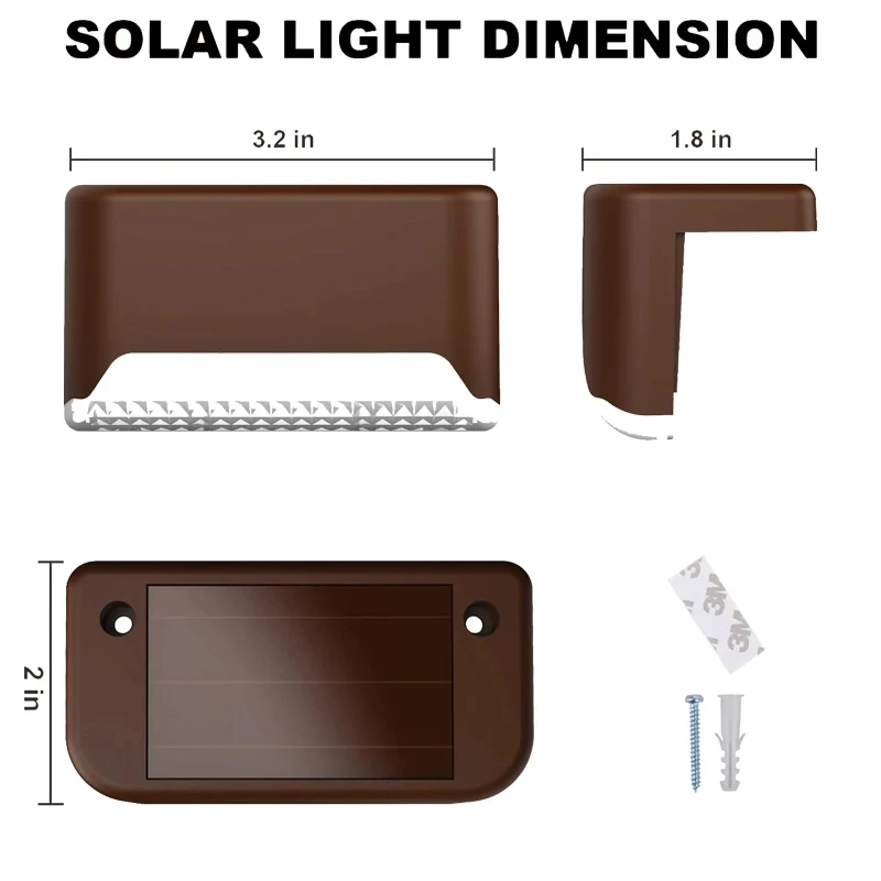 Impermeável Solar Powered Jardim Lâmpadas, Luz ao ar livre, Deck Light, Trilhos Escadas, Step Fence, Quintal, Pátio, Caminho, IP65, 1-20Pcs