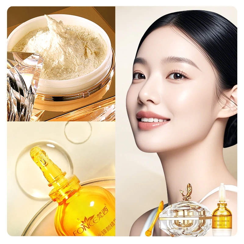 FONCE Cordyceps Sinensis Noble Lady Face Cream Caviar Essence Facial Care Set,Facial skin care set,50g+40ml