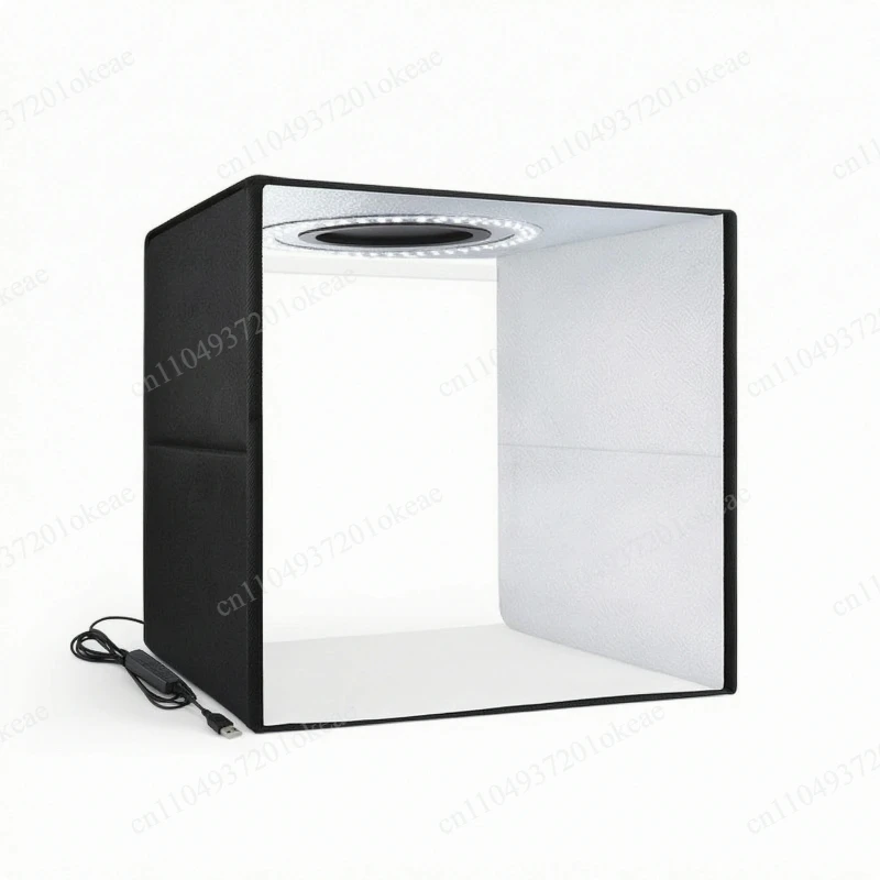 Light Box with Softening Cloth Cloth Tabletop Photo Studio Light Box Foldable Photo Studio USB-Powered Lightbox Tri-Color