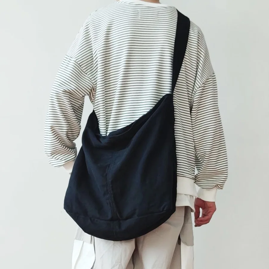 

【New style】Canvas bag large-capacity shoulder bag lazy Fengsen women's -body bag Japanese casual mailman bag male students 'sch