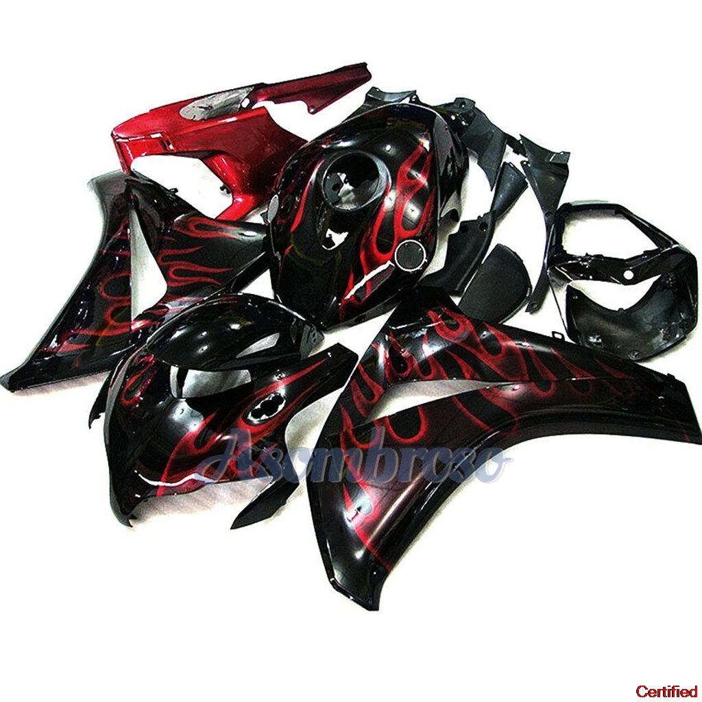 Full Motorcycle Fairings kit For CBR1000RR 2008 2011 2009 2010 CBR 1000RR 08 09 10 11 Red Flame Bodys