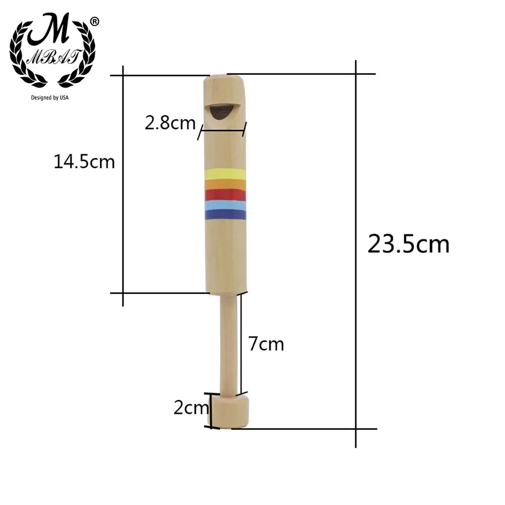 M MBAT Wooden Whistles Diacritical Sliding Piccolo Baby Musical Instrument Toy Whistling Children Small Flute Educational Toys