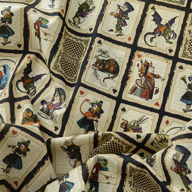 Zakka Fabric Cotton Digital Printed Cartoon Retro For Sewing Cartoon Skirt Book Clothing By Half Meter
