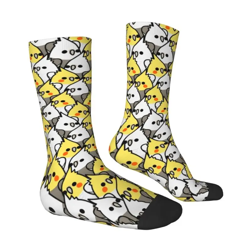 Funny Mens Parrot Birds Cockatiel Squad Dress Socks Unisex Comfortable Warm 3D Printed Animal Crew Socks