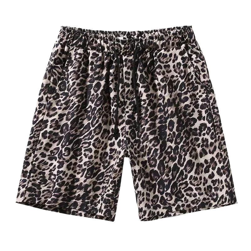 กางเกงขาสั้นผู้ชายลายเสือดาวพิมพ์ลาย 3 มิติ สไตล์แฟชั่นใหม่ ขายดี ใส่สบาย ระบายอากาศ แห้งเร็ว เหมาะสำหรับใส่เที่ยวเล่นกลางแจ้งในฤดูร้อน