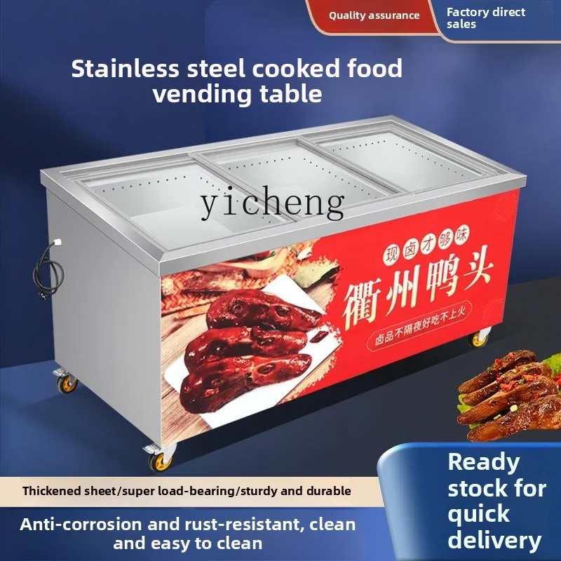 a3 Display Cabinet Stainless Steel Insulation Duck Goods Luwei Car Cooked Food Sales Desk