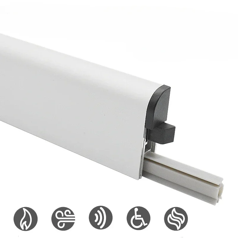 

Baimi surface mounted external hanging door bottom automatic lifting sealing strip Hotel door bottom sound insulationand dust