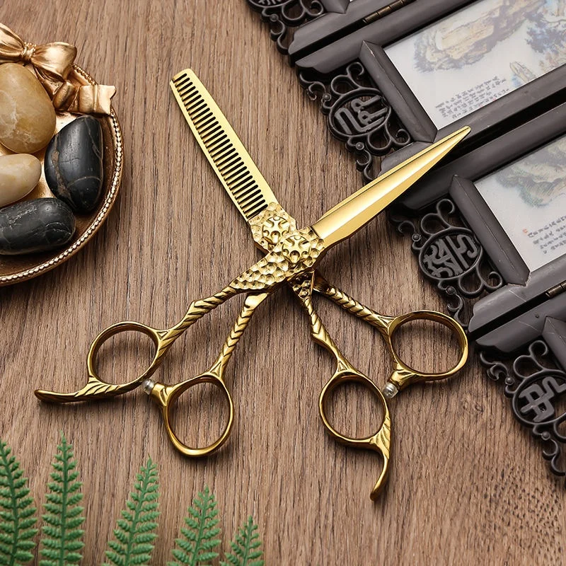 

tijeras barbero profesional Golden Colour 6-inch Left-Handed Hair Scissors professional Cutting Thinning Hairdressing Scissors
