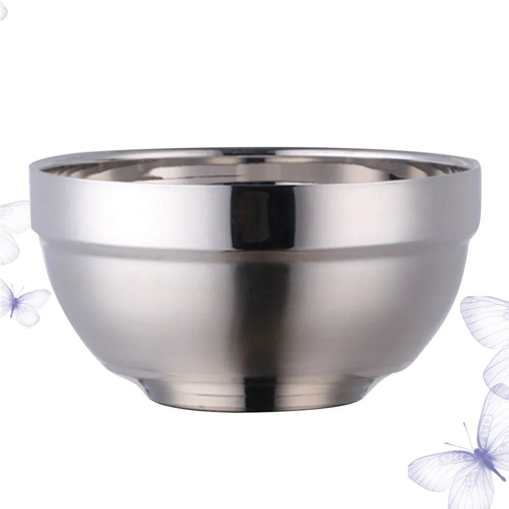 

Stainless Steel Double Insulated Anti-Fall Snack Thick Household Bowl Rose Gold Adult Style Soup Rice Bowl For Home