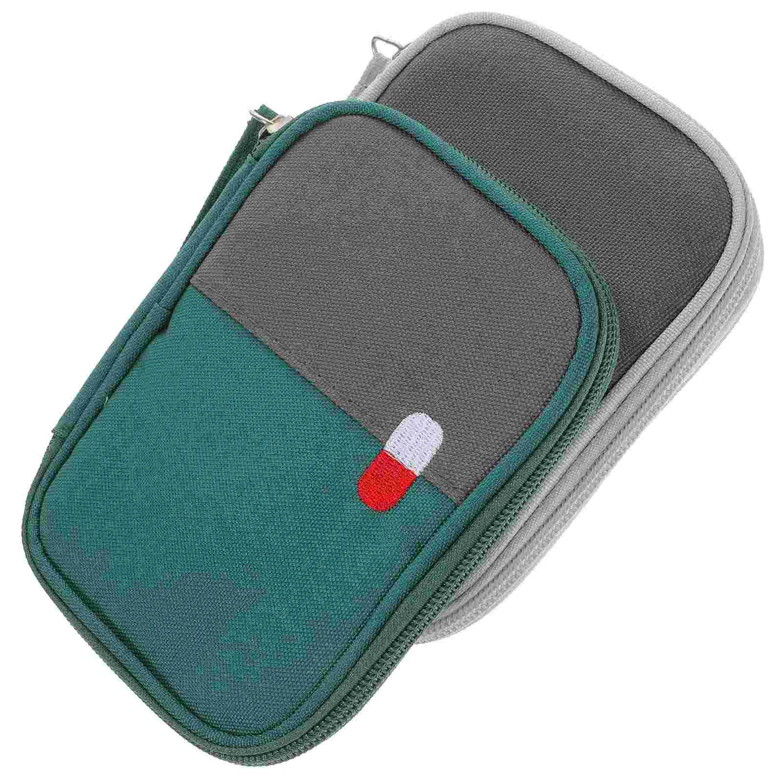 

2 Pcs Pill Storage Bag First Aid Suitcases Small Medicine Travel Medication Hiking Box Pouch Nursing