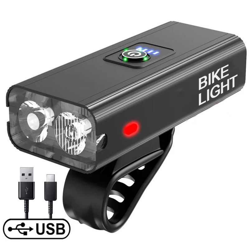 Bike Lights Front Flashlight 1000 Lumen 2500mAh Bicycle Lamp USB Rechargeable Long-range MTB Headlight Cycling Accessories