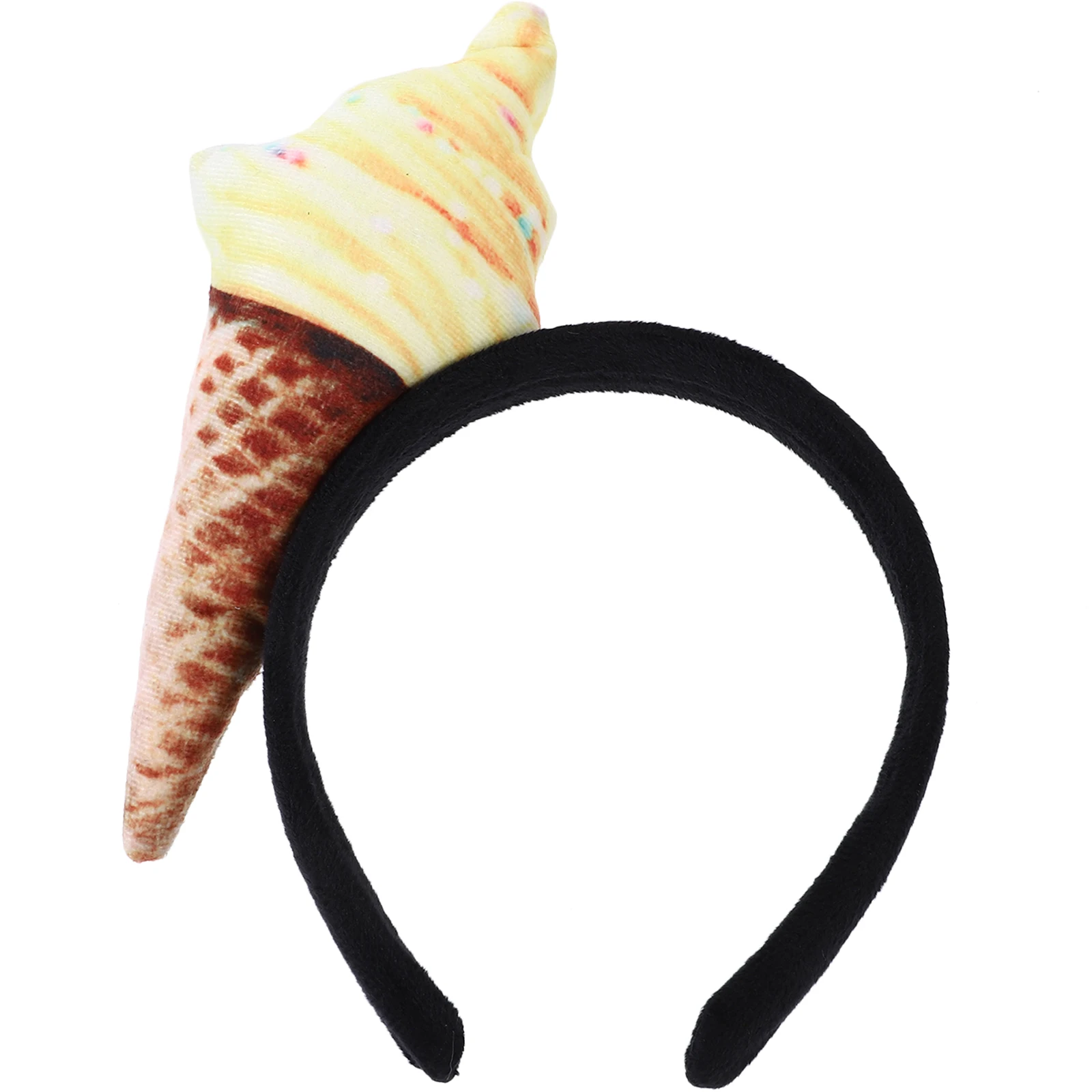 

Ice Cream Headband Cone Shape Headpiece Women Girls Funny Hair Hoop for Washing Face Party Costume Dresssing Up Cosplay Decor