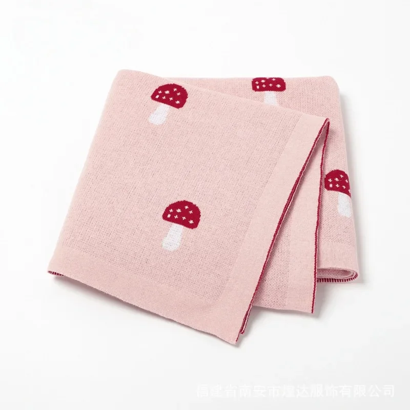 Cobertor de bebê de algodão multifuncional 100x80cm padrão de cogumelo swaddle ou tapete de brincar ou cobertor de capa de carrinho com opções de cores