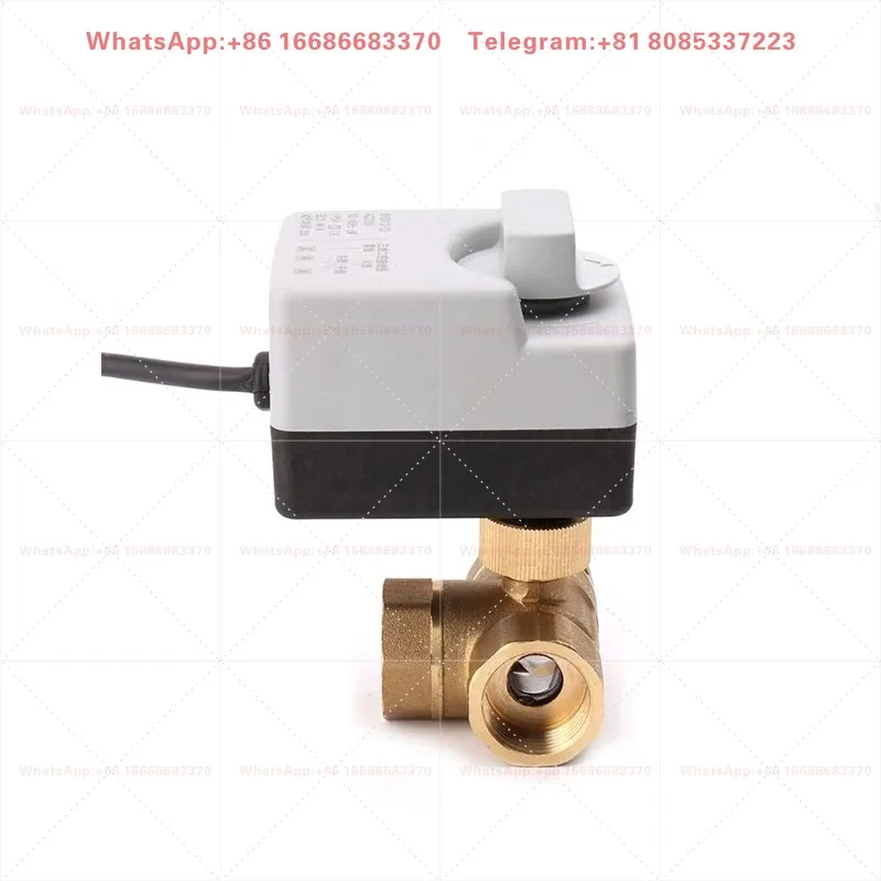 DN15 DN20 DN25 DN40 3 Ways Motorized Ball Valve 220V 12V 24V 3-Wire 2 Control Brass Electric Ball Valve With Manual Switch