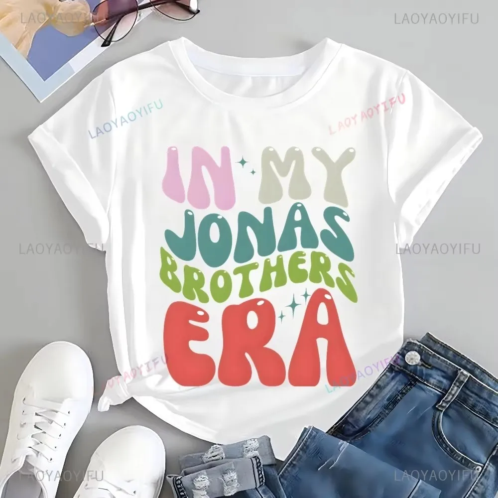 Jonas Brothers Band Printed T-shirt Top Jonas Brothers Poster Trend Short Sleeve Neutral Shirt Oversized Cotton T-shirt #6