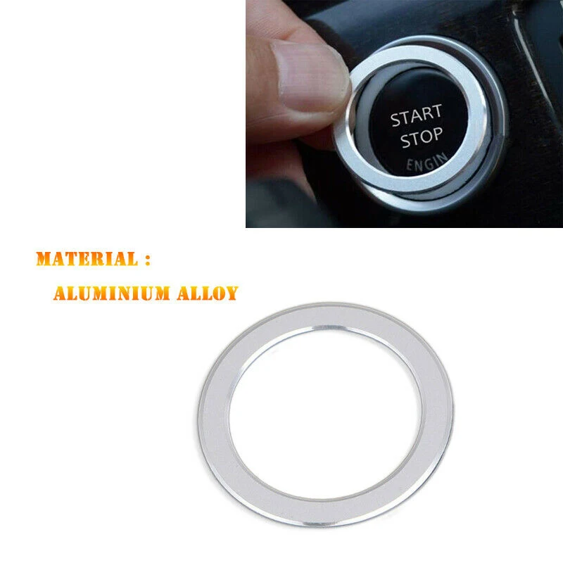 Car Start Stop Button Ring Cover Trim Auto Engine Ignition Button Sticker for BMW 3 Series E90 318 320 325i 2006-2012 Aluminum