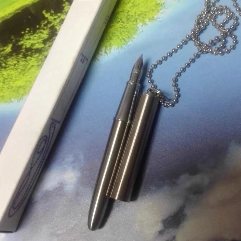 

Short Space Stainless Steel Pen Silver Blade F 0.5MM Nib Commemorative Collectible Writing Office Pens for Writing Luxury Pen