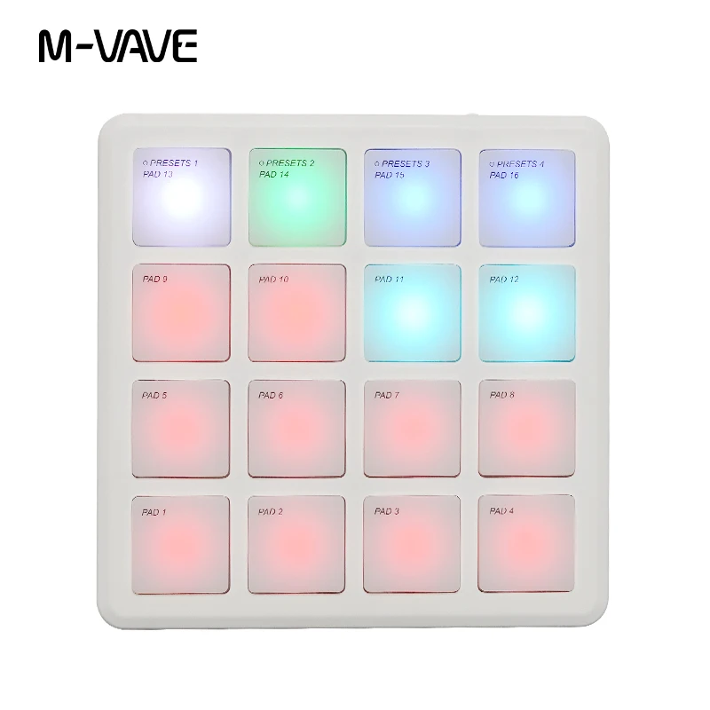 NEW M VAVE-Pocket SMC-PAD Wireless MIDI Controller, Portable Design, Suitable Percussion Keyboard, USB-C Interface