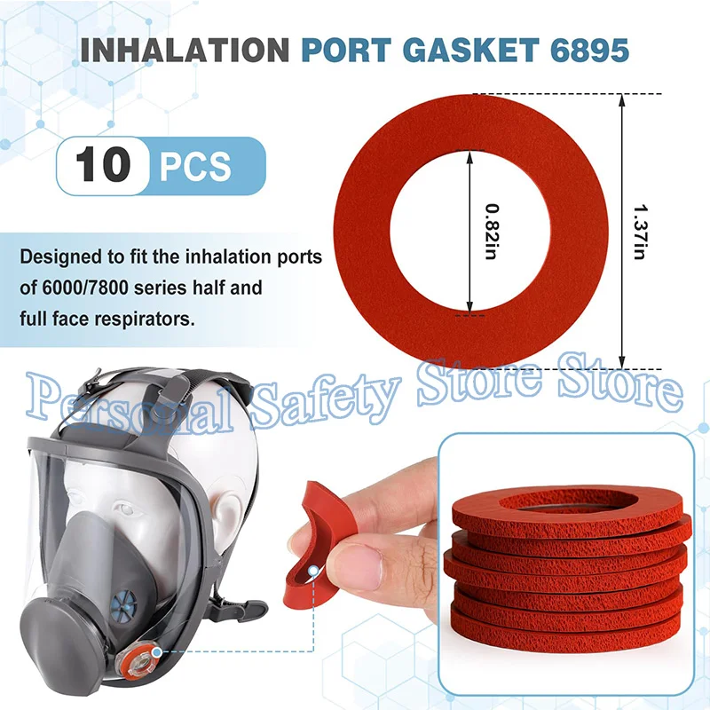 6000 Series Full and Half Face Respirators Parts 6895 Inhalation Port Gasket 6893 6889 Inhalation 7583 Exhalation Valve