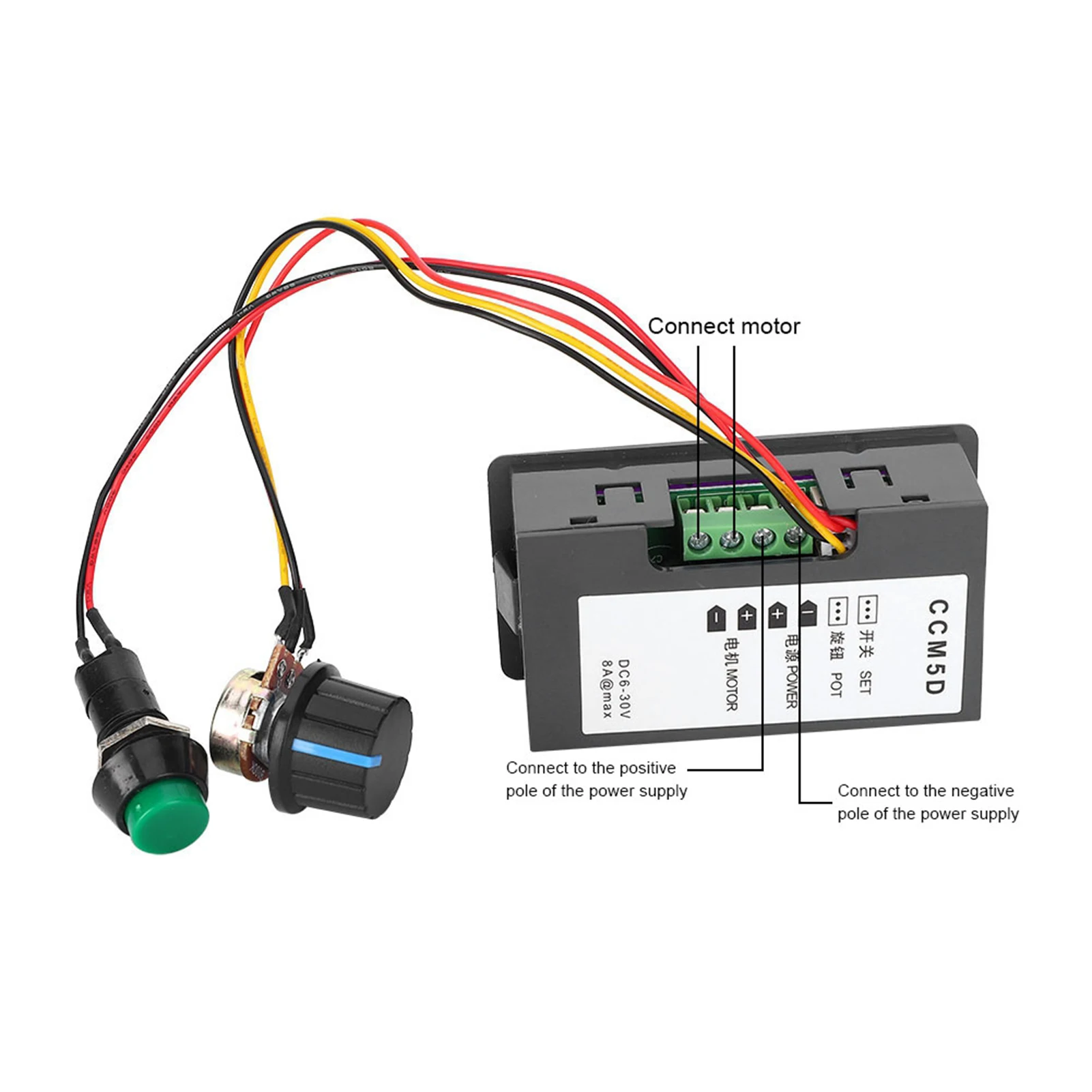 CCM5D For PWM Motor Speed Controller with Built-in Digital Display for 6V to 30V DC Applications and 13kHz Frequency