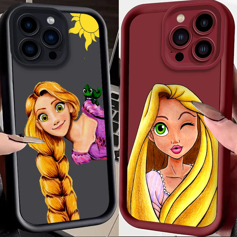 Tangled Rapunzel Disney Eye Ladder For Apple iPhone 15 14 13 12 11 XS XR X Pro Max Plus Funda Phone Case