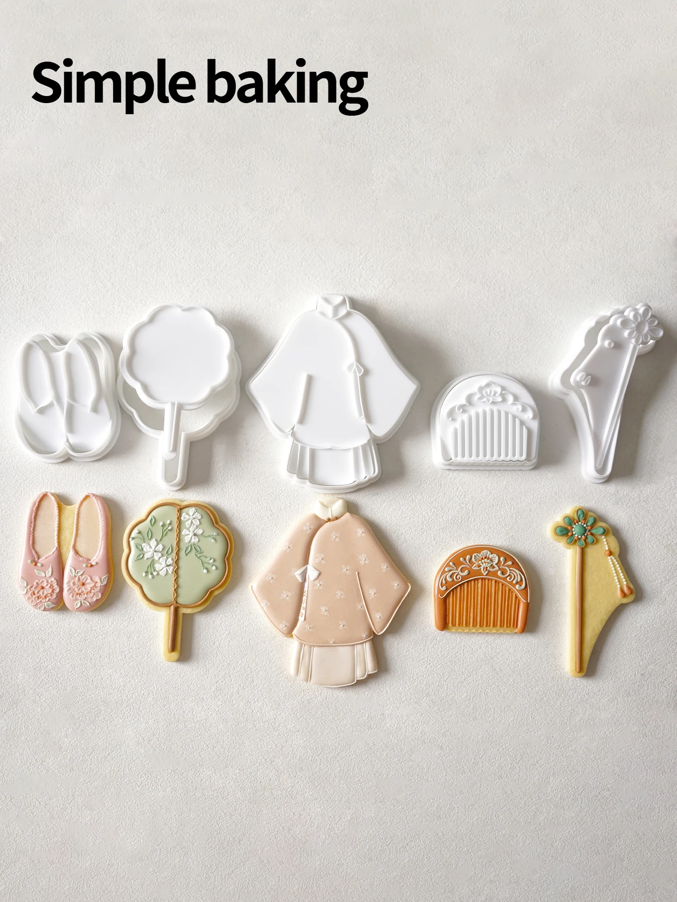 Molde Creativo para Galletas Tangram Hanfu, Cortador de Galletas Retro con Forma de Abanico, Herramientas para Repostería DIY, Regalo de Cumpleaños para Ella