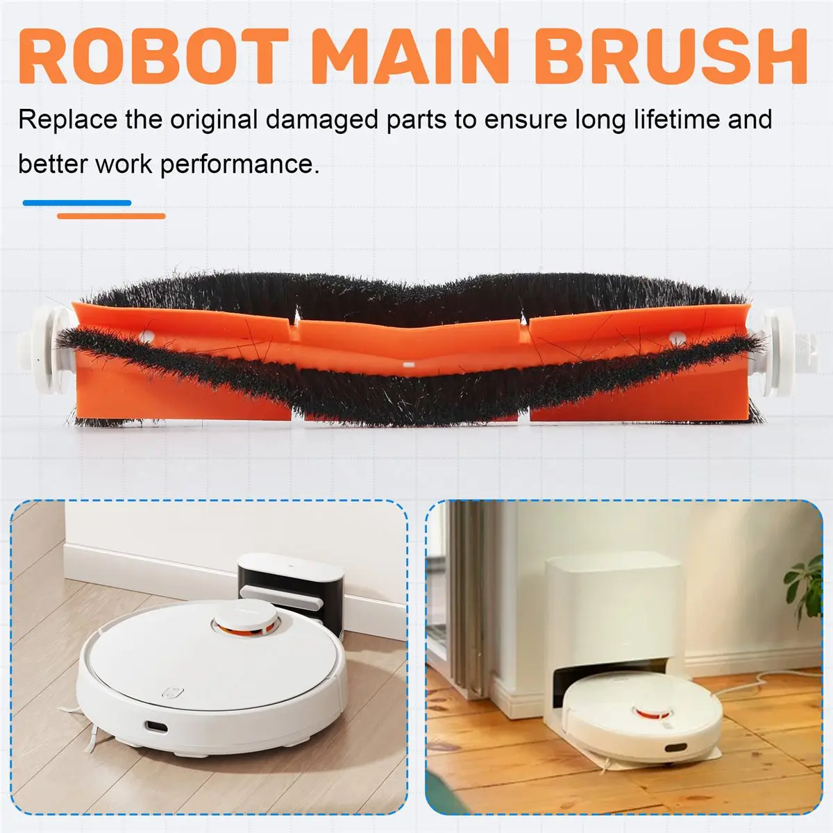 #56N 1pcs main brush Suitable for Xiaomi Mi Robot Vacuum Cleaner parts,sweeping robot parts,(plastic)