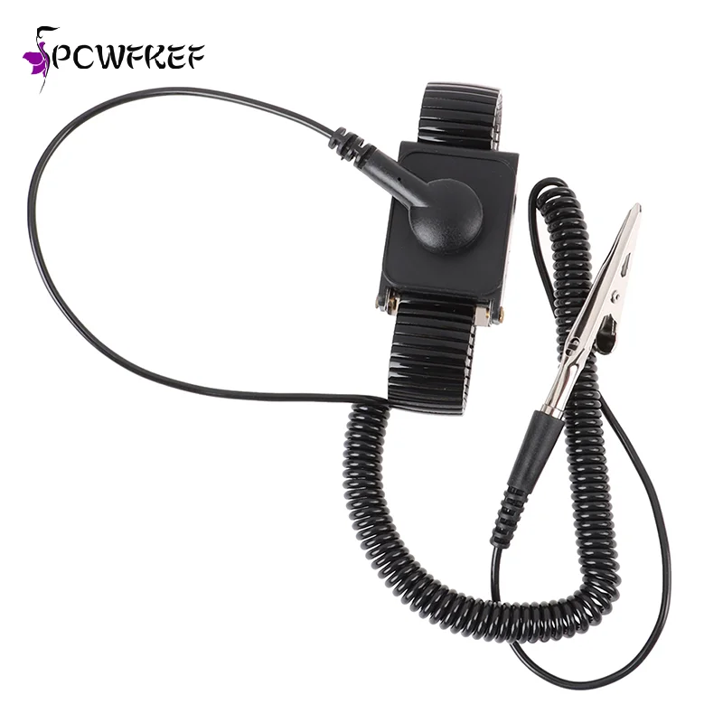 Pulsera antiestática, Cable de descarga ESD ajustable electrostático, correa para muñeca, pulseras antiestáticas, tobillera