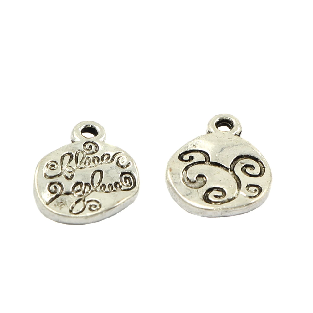 Timbo Flower Charms Pendant Tibetan Silver Metal Disk Jewelry Findings Accessories For Making DIY Necklace Earring 30pcs
