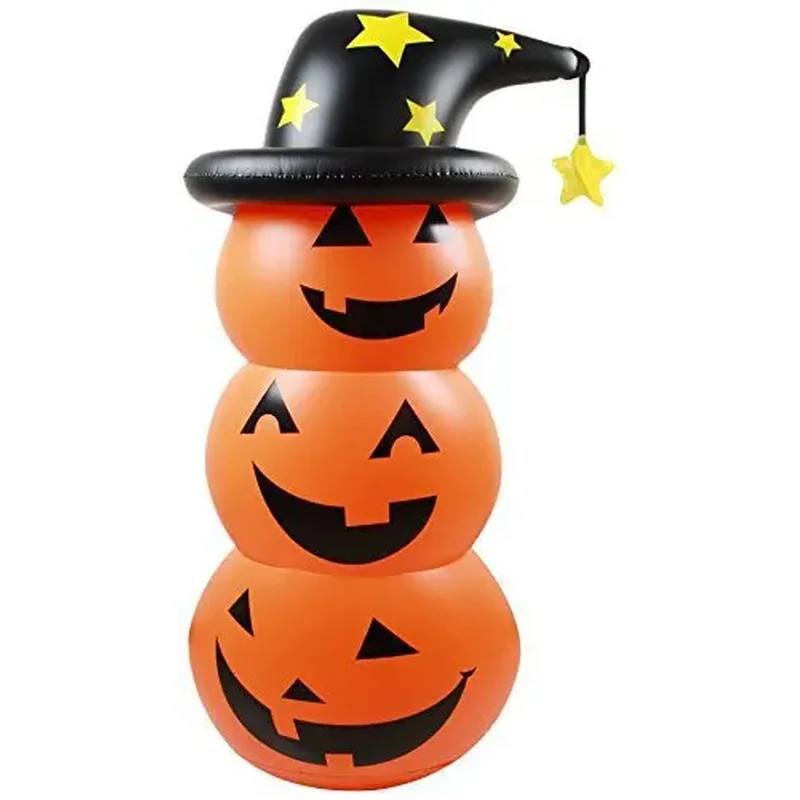Inflatable Pumpkin Arch a Spooky Entrance Decoration with LED Light Perfect for Halloween Parties and Store Grand Opening