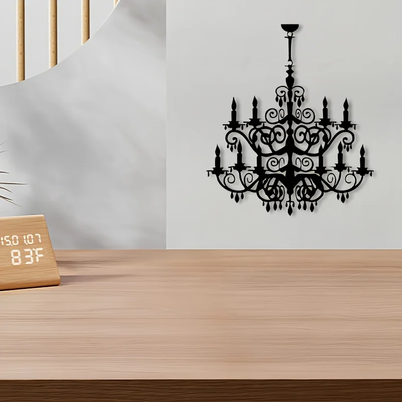 Lámpara de araña vintage de metal, arte de pared de hierro pintado de rosa para dormitorio, regalo de Navidad para amantes de la decoración del hogar