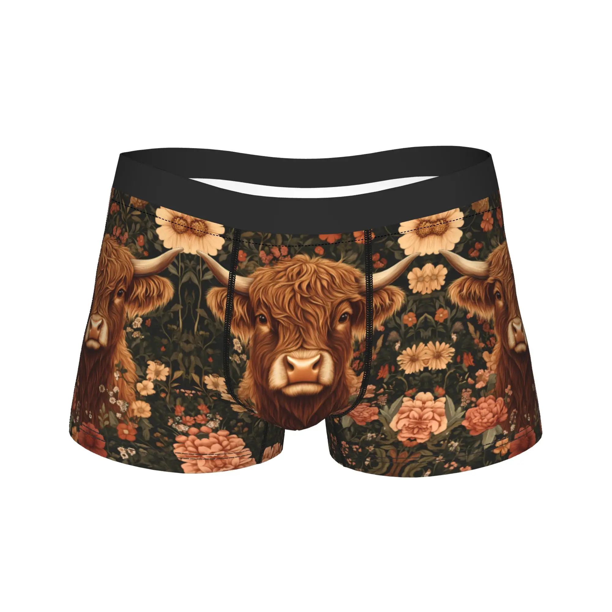 

Мужские дышащие трусы-боксеры Highland Cattle Cow, эластичное нижнее белье со стильным принтом, удобная повседневная одежда для ежедневного ношения