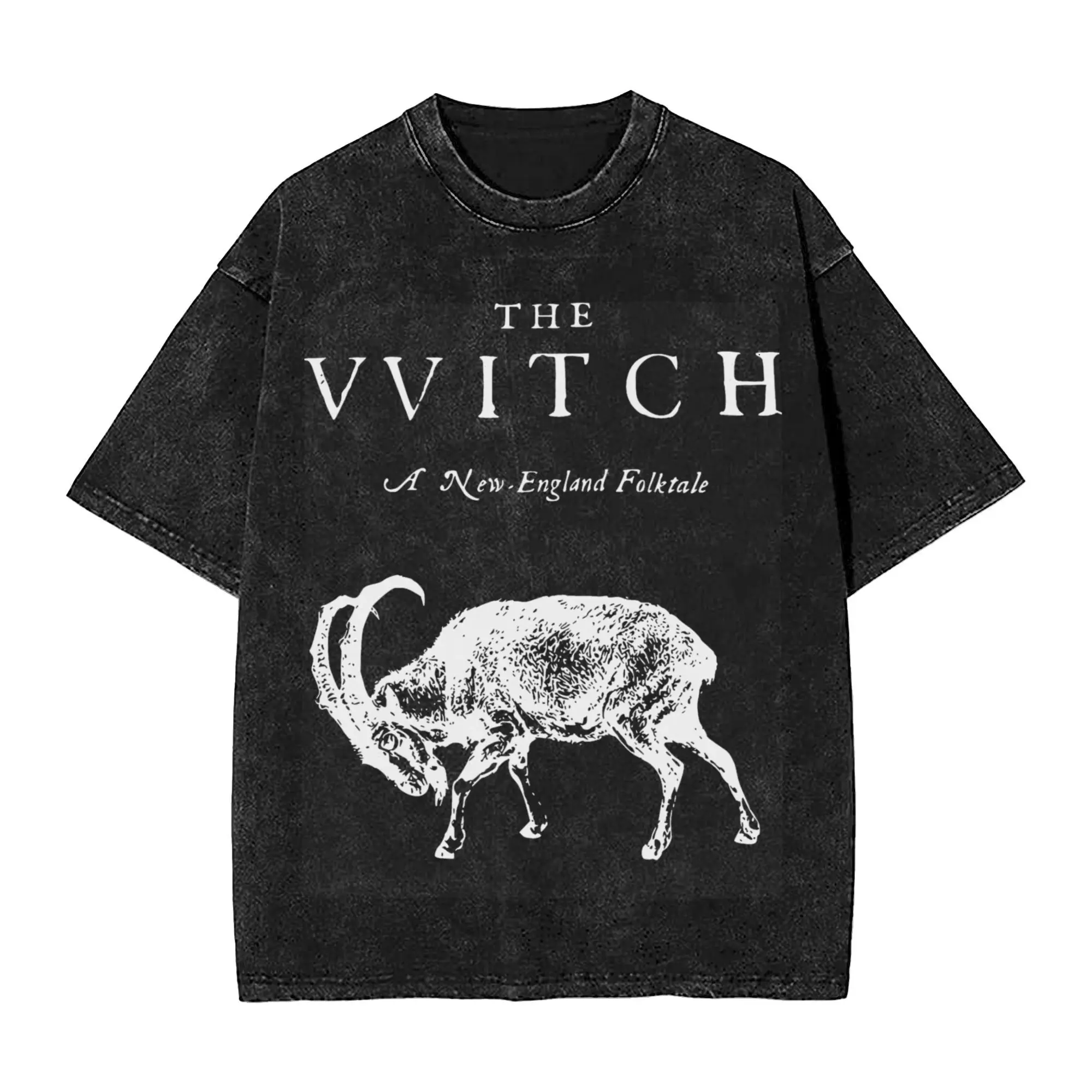 The VVitch Black Phillip Washed T Shirt Casual Streetwear for Men Women Satan Goat The Witch Loose T-Shirts Tee Cotton