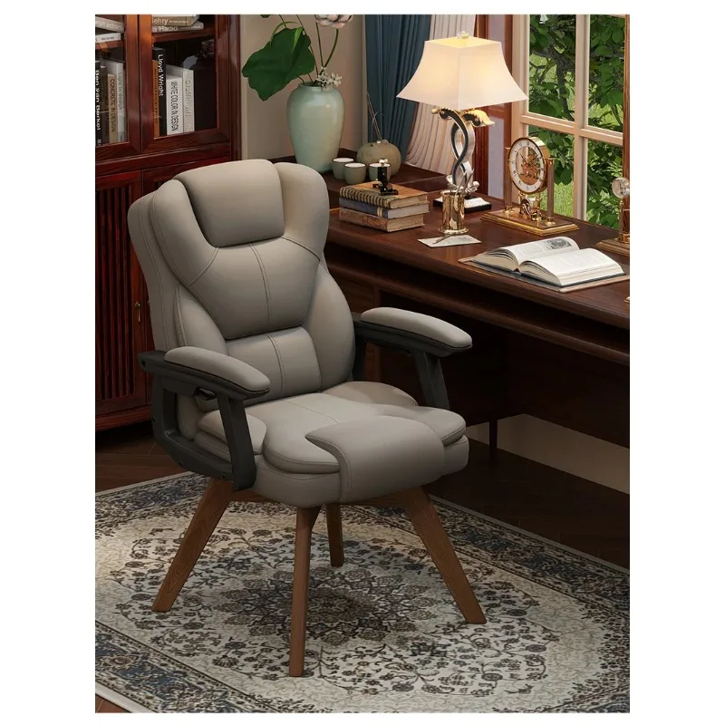 

#d for Leather Office Chair with Swivel Adjustable Armrests - Ergonomic Executive Chair for Home Office, Study & Business Decor*