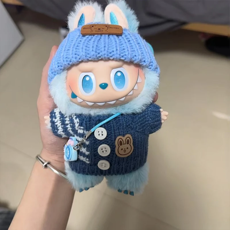 Para labubu kawaii boneca roupas pequenas roupas de pelúcia boneca mudando roupas dos desenhos animados bonito roupas bonecas acessórios