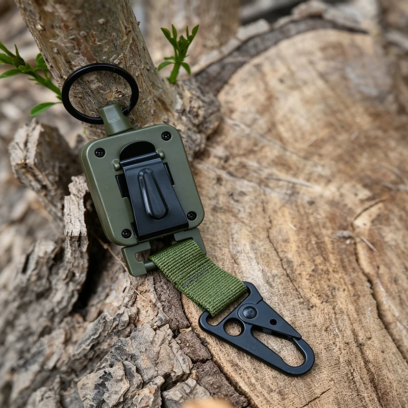Keychain Badge Reel Retractable Bagpack Hook Pendant Clip Steel Cord Badge Reel Detachable Fishing Hook Multi-purpose Badge Reel