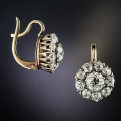 KSRA Fashion Retro Silver Color Inlaid Rhinestone Flower Earrings For Women Creative Personal Birthday Party Jewelry