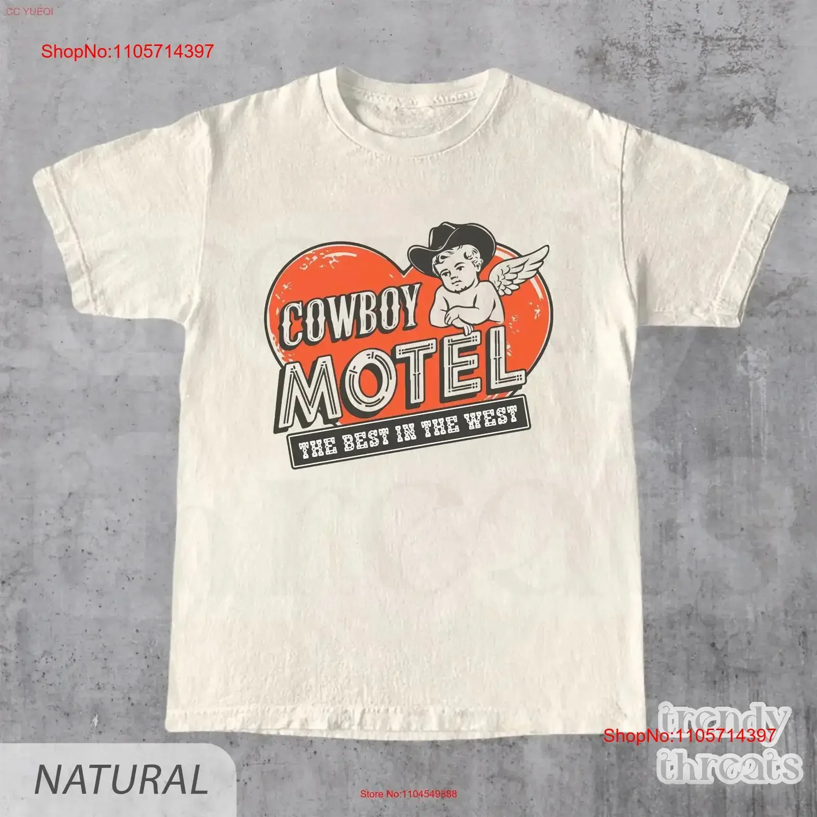 Cowboy Motel T Shirt Funny Valentine's Day Vintage Retro Western Valentine vintage Washed Unisex streetwear Versatile Soft