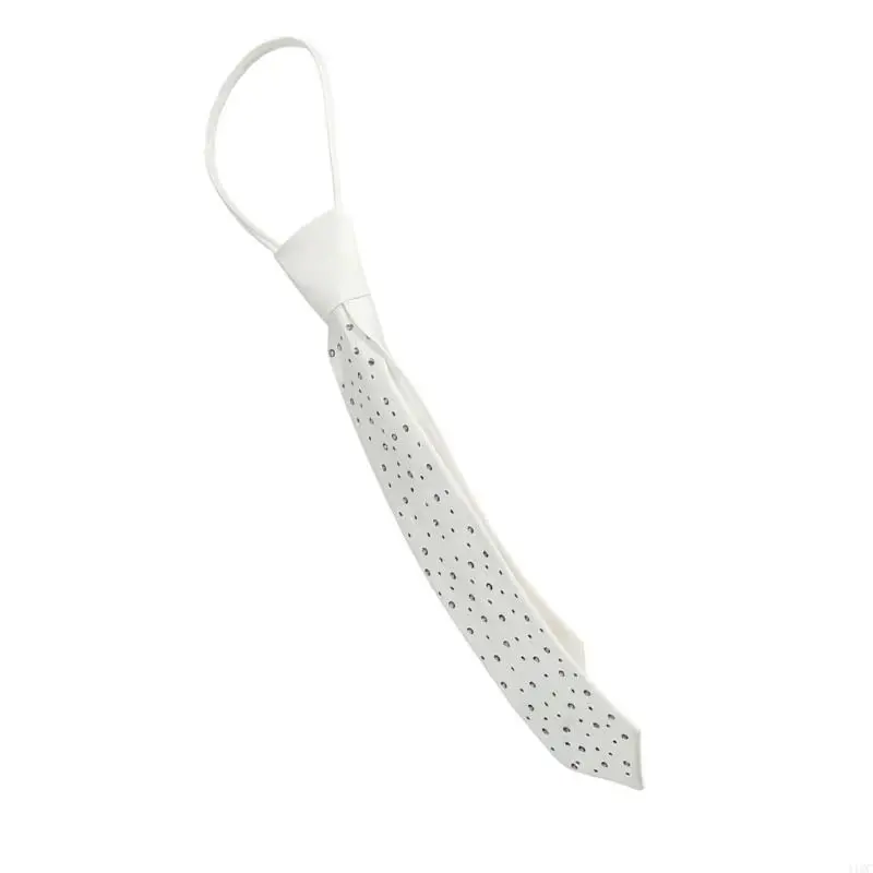 Dazzling Necktie With Premium Satins And Rhinestones Accents Elegant Neckwear Sparkling Neckties for Stage 