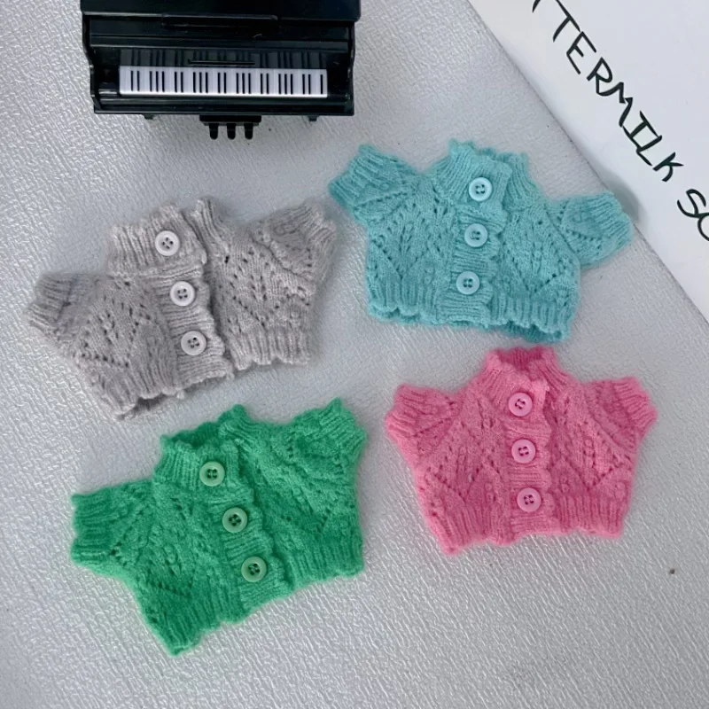 Labubu 1st 2nd 3rd Gen Cute Knitted Cardigans Colorful Buttoned Sweaters For 15/17cm Dolls
