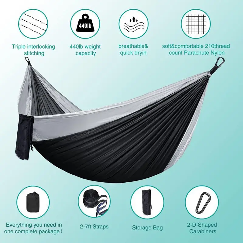 Single-person camping beach swing, outdoor camping hammock, single-person double-layer combined hammock, double-person hammock