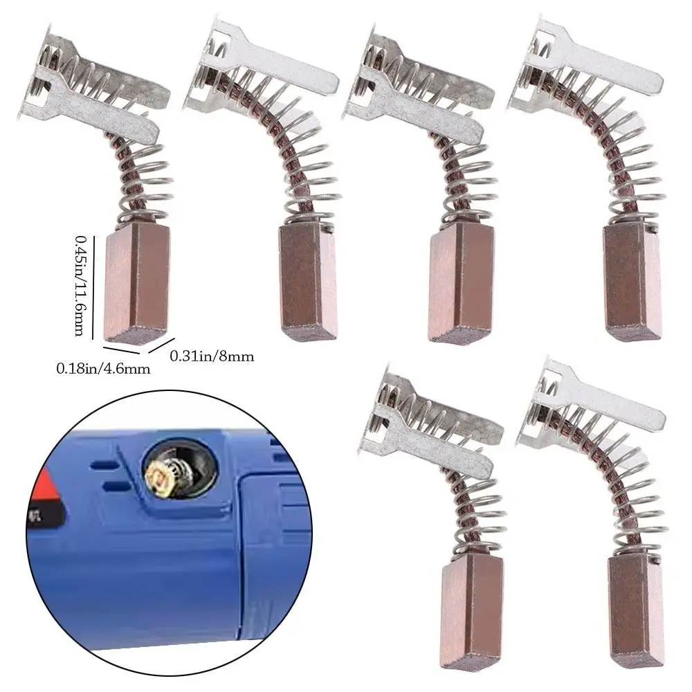 2PCS Motor Copper Carbon Brushes Lithium Drill Parts Maintenance Repair Carbon Brush Replacement Replacement Carbon Brushes