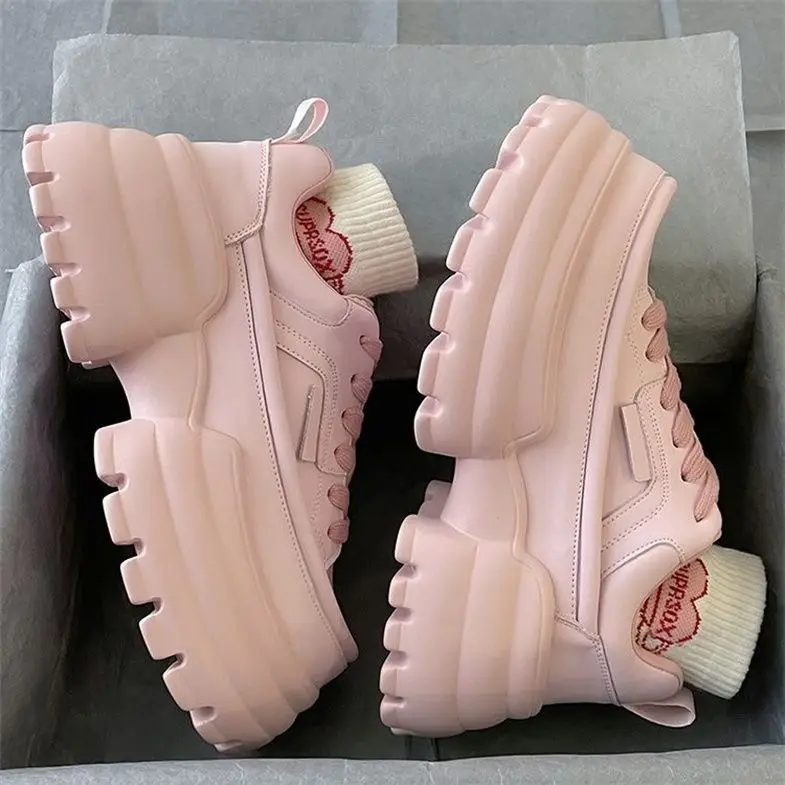 

Platform Sports Shoes Pink Sneakers Women Casual Korean Fashion Tennis Female Vintage Chunky Footwear Spring Summer