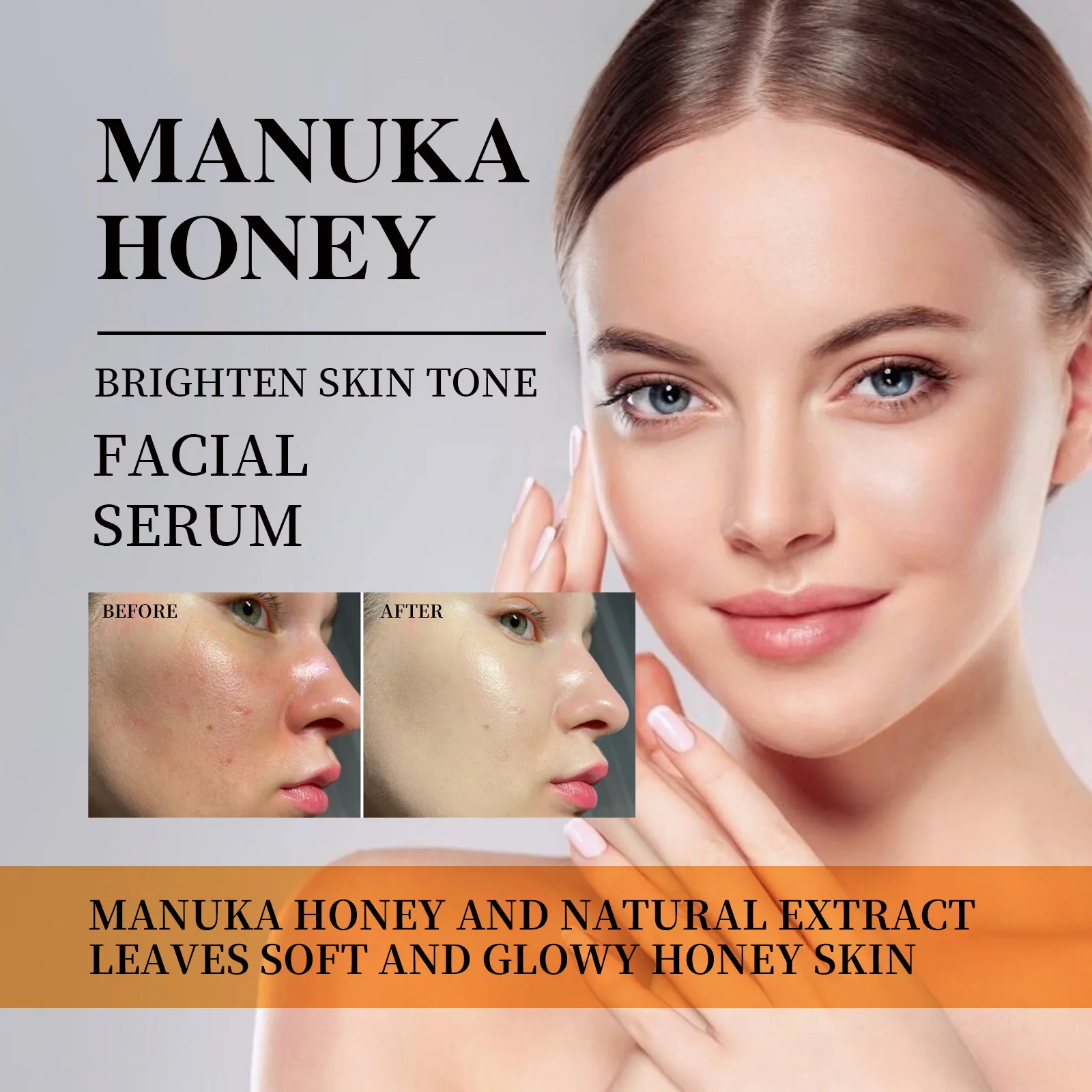 Honey Brightening Serum  Firming & Hydrating Facial Essence, Glow Booster for Dull Skin, Repair & Nourish with Antioxidant