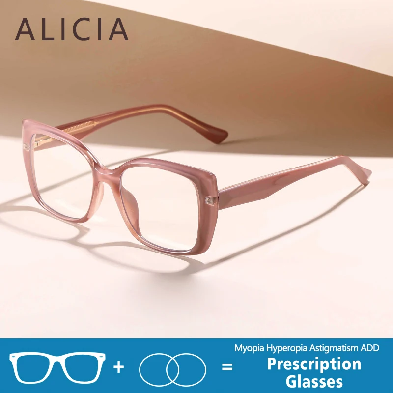

Очки ALICIA: Новые роскошные модные ретро-оправы из TR90 в форме кошачьего глаза и бабочки, полноободковые, для оптических линз по рецепту