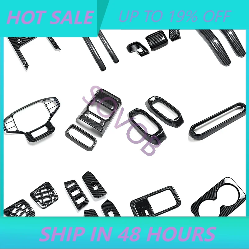 SOVOB Carbon Fiber Patterned Interior Patch Trim Frame Stickers Protection for Chery Jetour Traveller T2 Custom Fit Replacement
